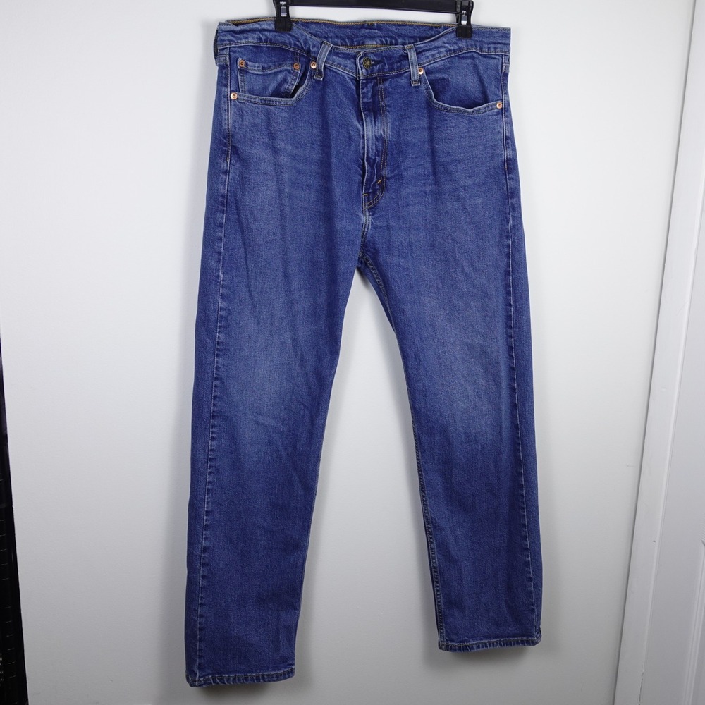 Levis 505 Regular Fit Straight Leg Jeans Blue Denim Mens 38x30 Medium Wash